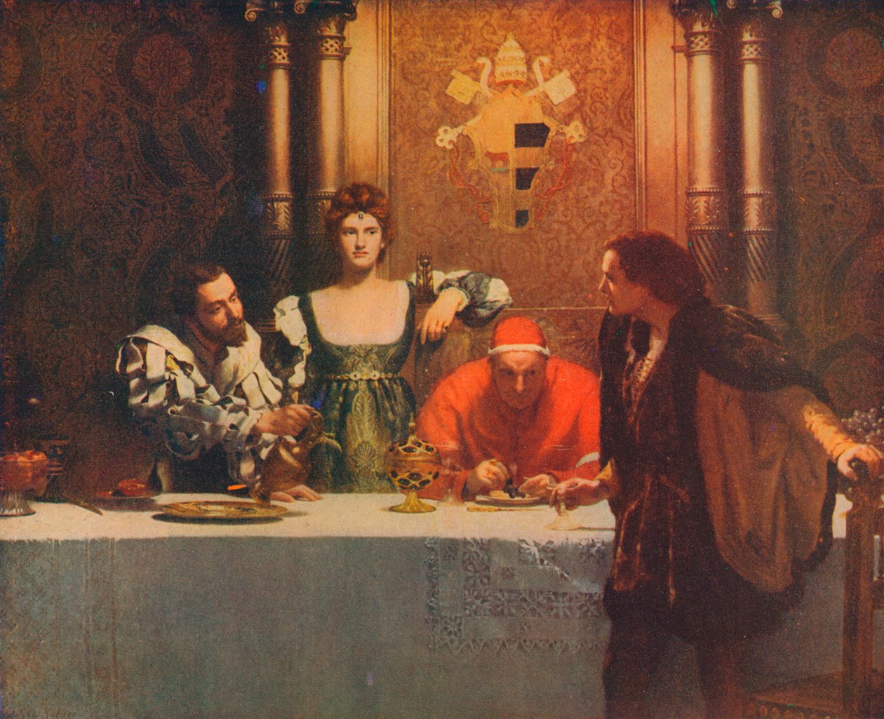 Ein Glas Wein mit Cesare Borgia, 1893, 1914 von John Collier