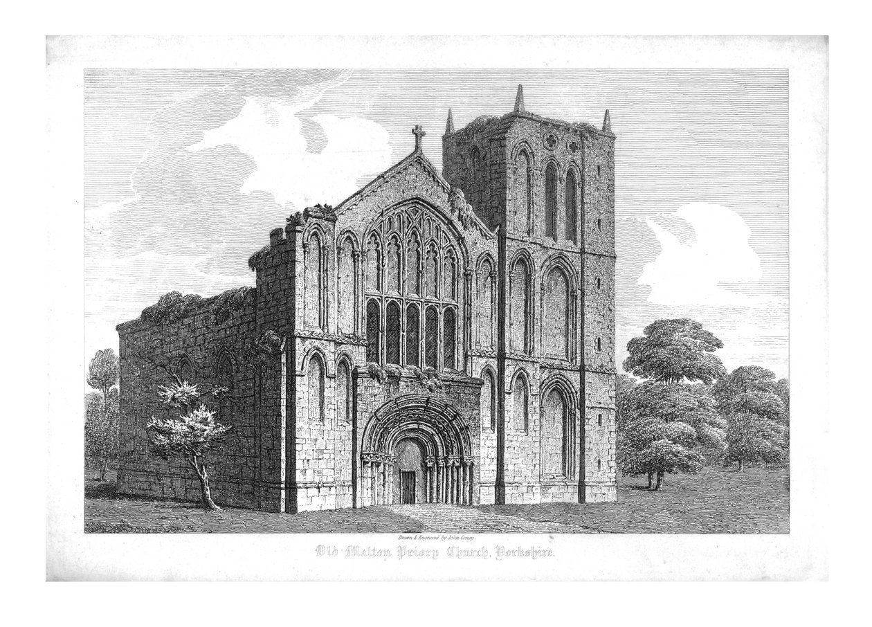 Old Malton Priory Kirche, Yorkshire, frühes 19. Jahrhundert von John Coney