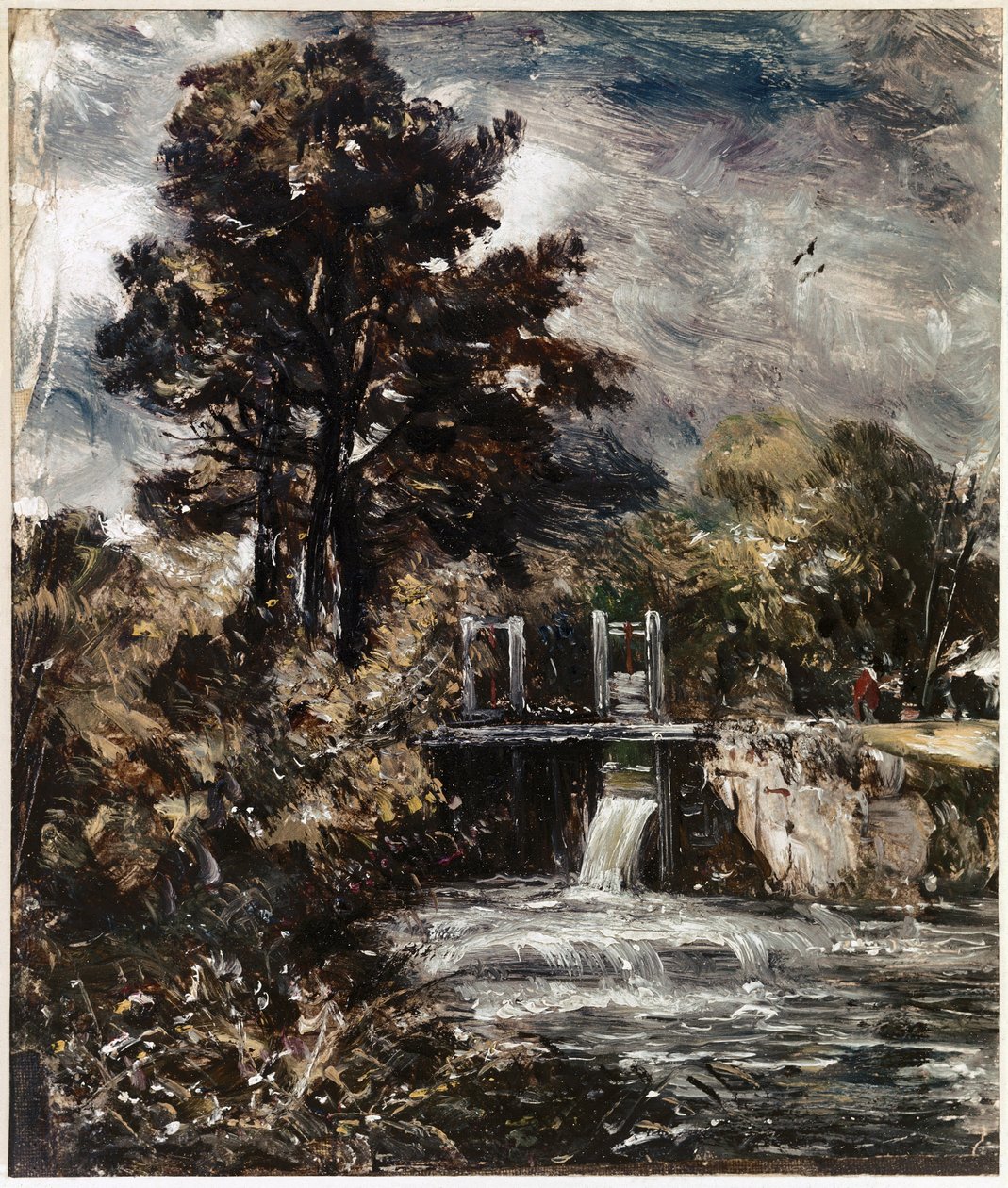 Eine Schleuse, vielleicht an der Stour (Öl auf Leinwand) von John Constable