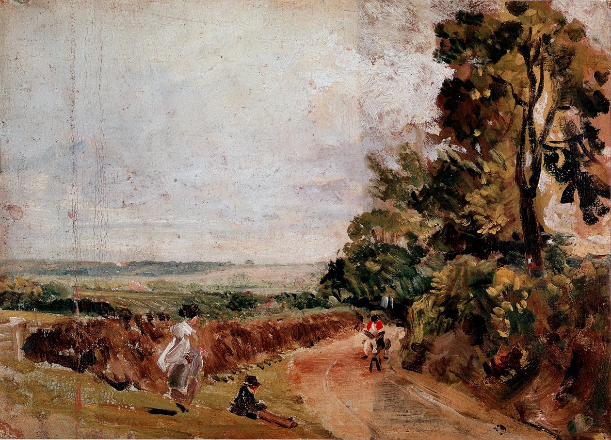 Landstraße zwischen East Bergholt und Flatford von John Constable