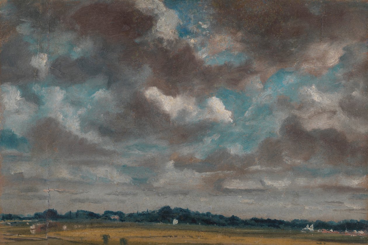 Weite Landschaft mit grauen Wolken von John Constable