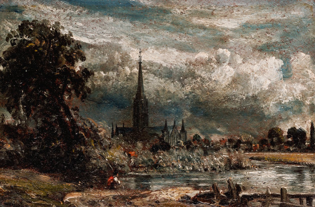 Kathedrale von Salisbury von der Long Bridge bei der Fisherton-Mühle von John Constable
