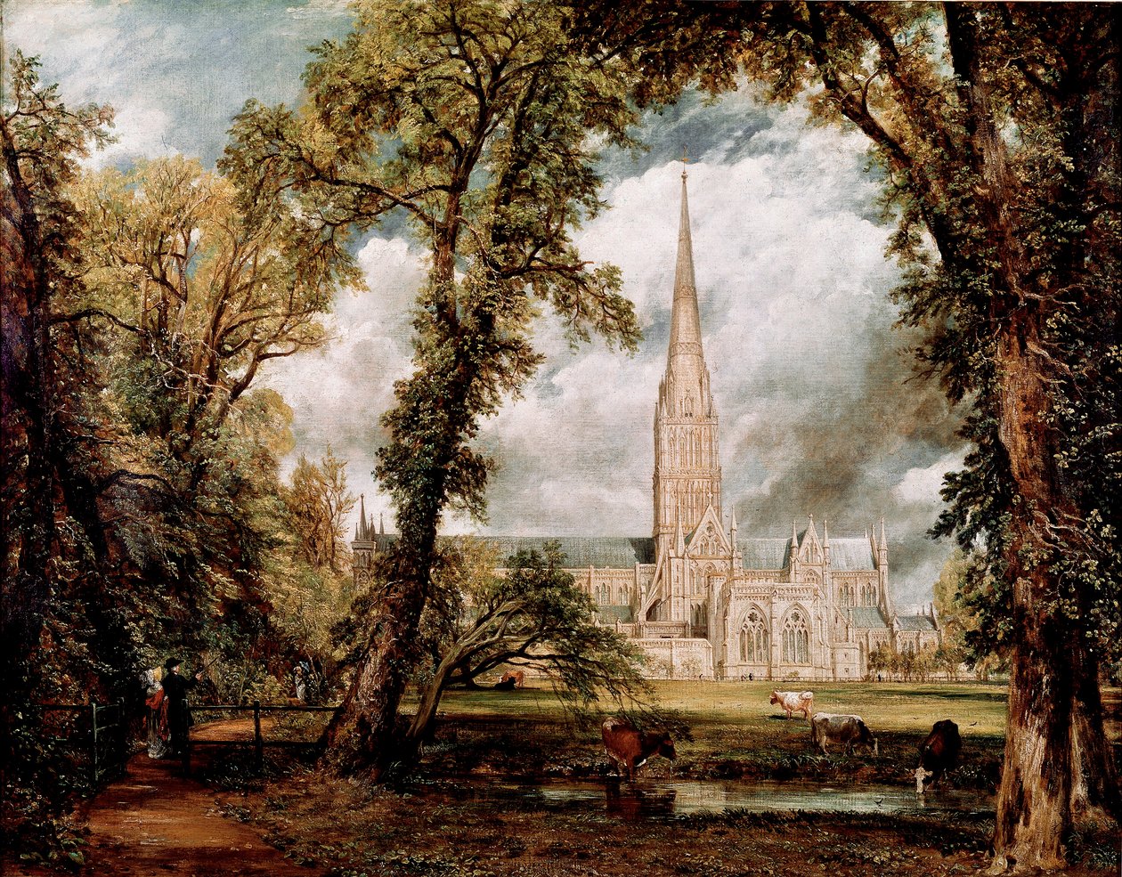 Die Kathedrale von Salisbury, gesehen aus den Gärten des Bischofssitzes. Gemälde von John Constable (1776-1837) 1823 von John Constable