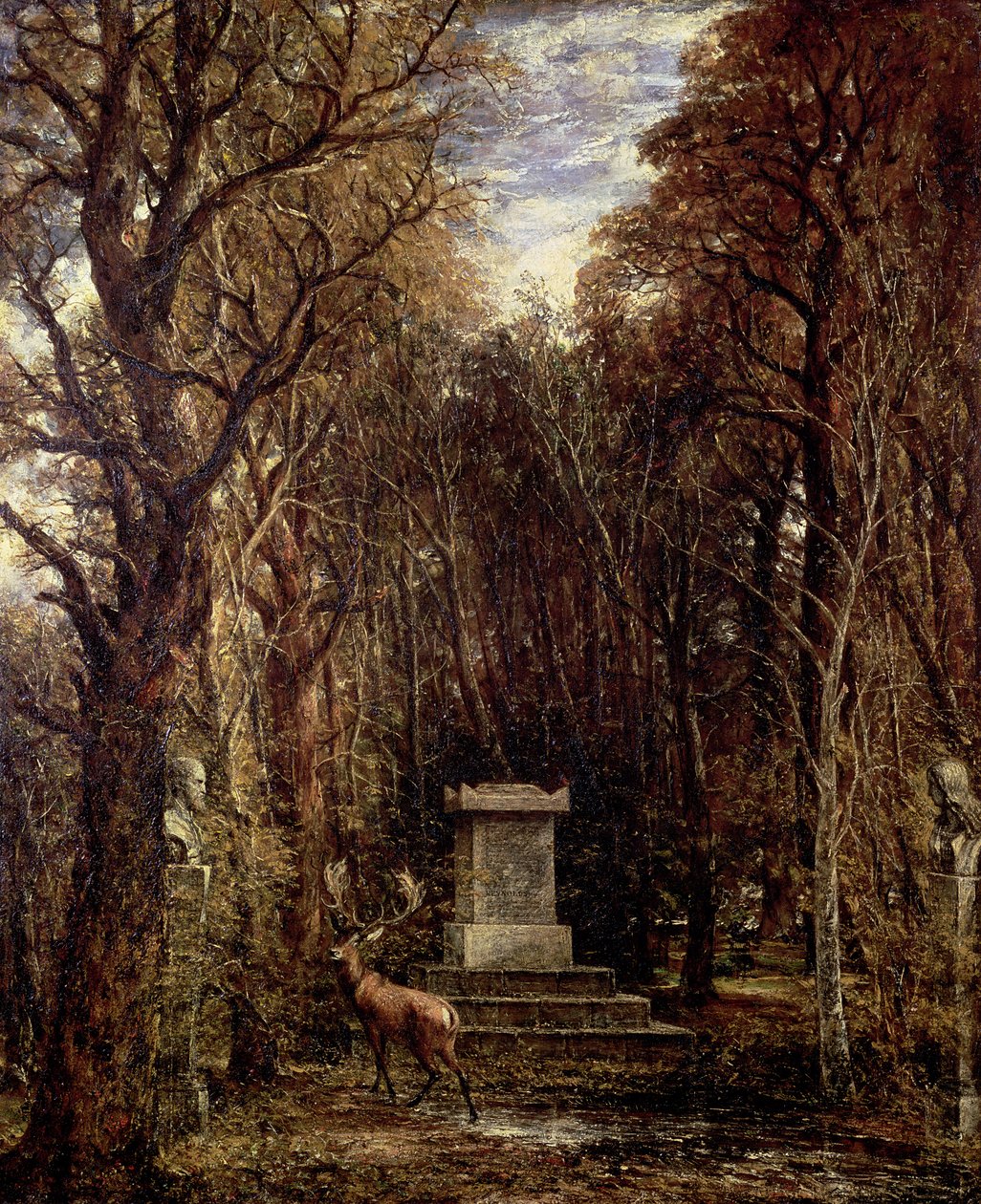 Das Kenotaph zum Gedenken an Reynolds, Coleorton, um 1833 von John Constable