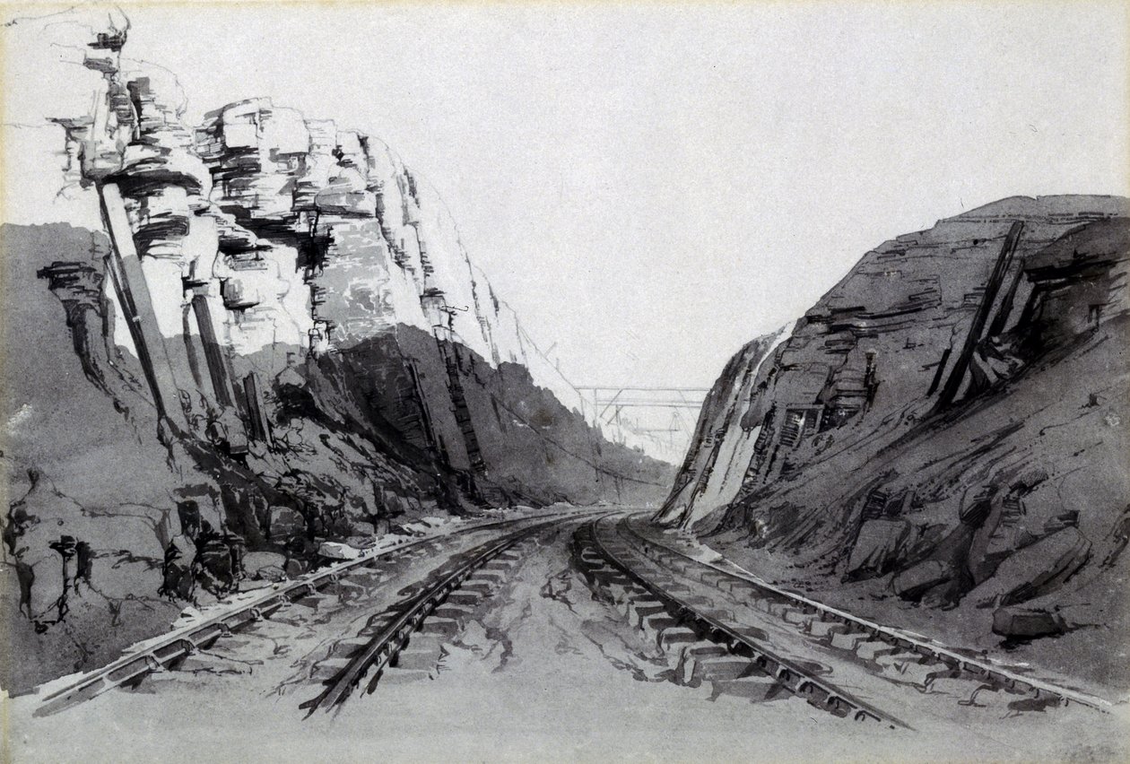 Blisworth Cutting, Northamptonshire, September 1838 von John Cooke Bourne