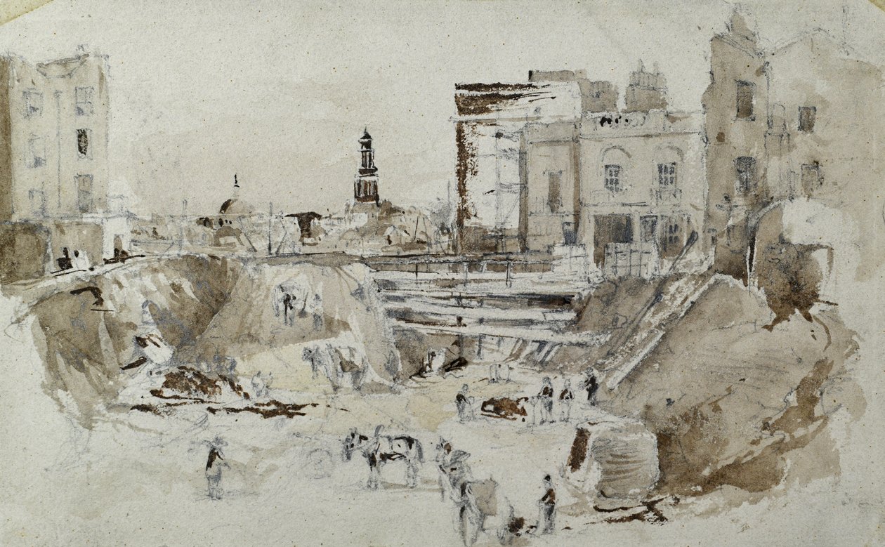 Bau der London- und Birmingham-Eisenbahn, ca. 1835 von John Cooke Bourne