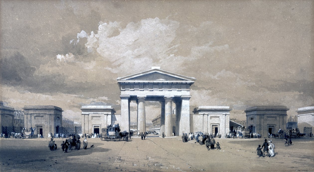 Euston Arch, April 1838 von John Cooke Bourne