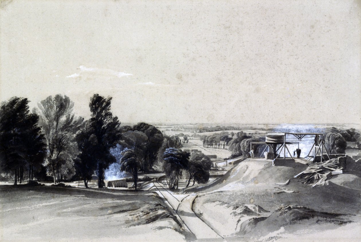 Von oben, Kilsby Tunnel, Northamptonshire, 20. Juli 1837 von John Cooke Bourne