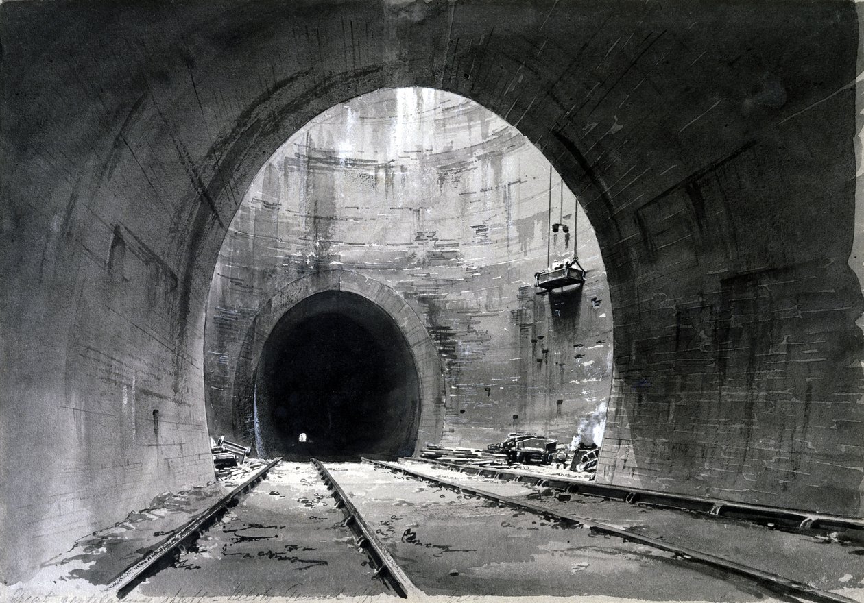 Großer Lüftungsschacht, Kilsby Tunnel, Northamptonshire, 1837-38 von John Cooke Bourne