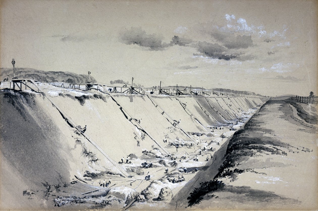 Pferdeläufe bei Tring Cutting, Hertfordshire, 19. Juni 1837 von John Cooke Bourne