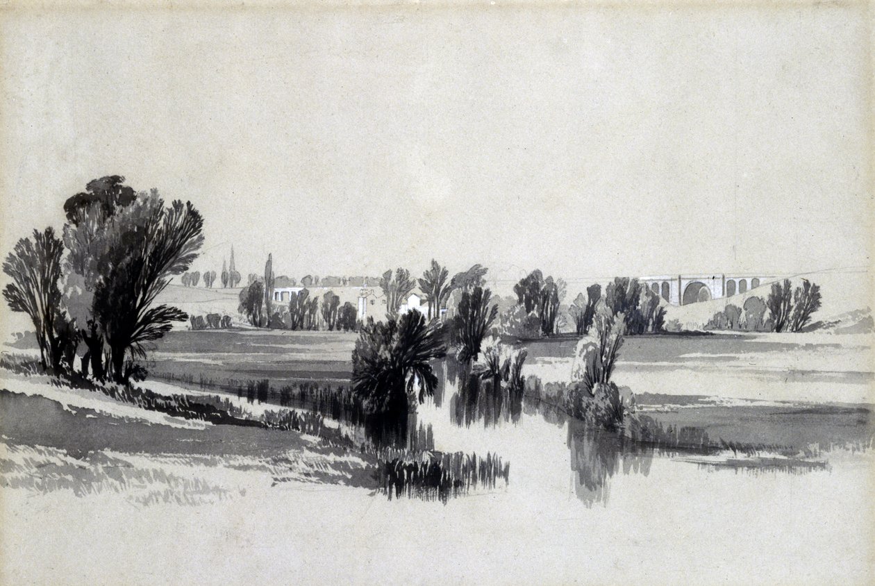 Fluss Sowe, bei Coventry, Mai 1839 von John Cooke Bourne