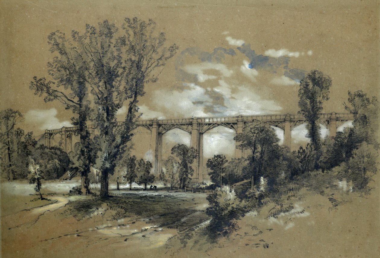 Der Blatchford-Viadukt, ca. 1835-38 von John Cooke Bourne