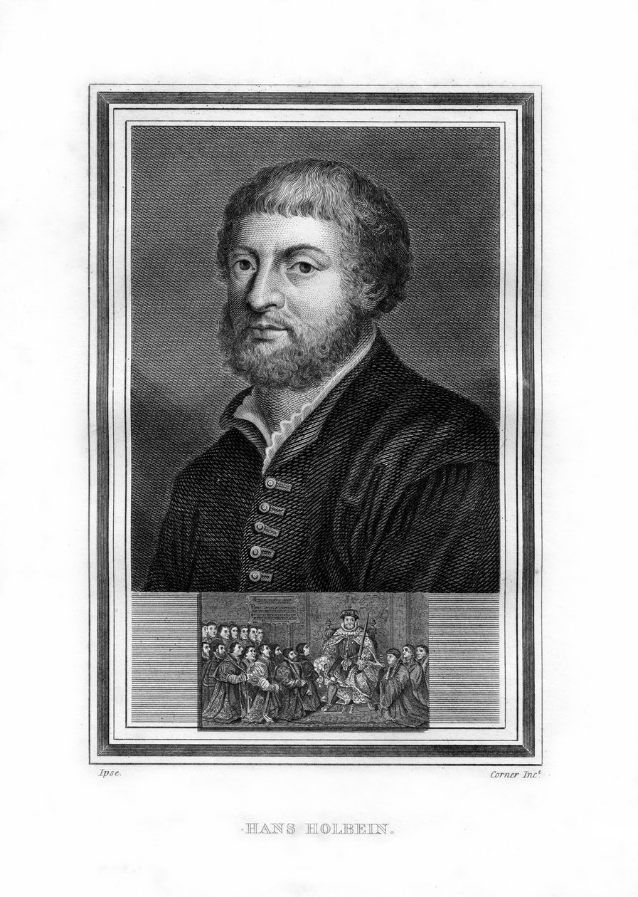 Hans Holbein der Jüngere, deutscher Maler der Nordrenaissance (1825) von John Corner