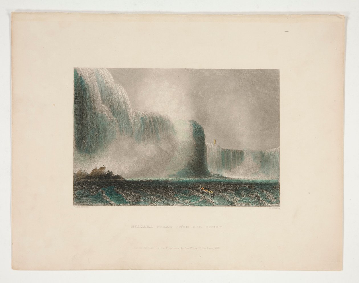 Niagarafälle von der Fähre, Illustration für Nathaniel Parker Willis von John Cousen