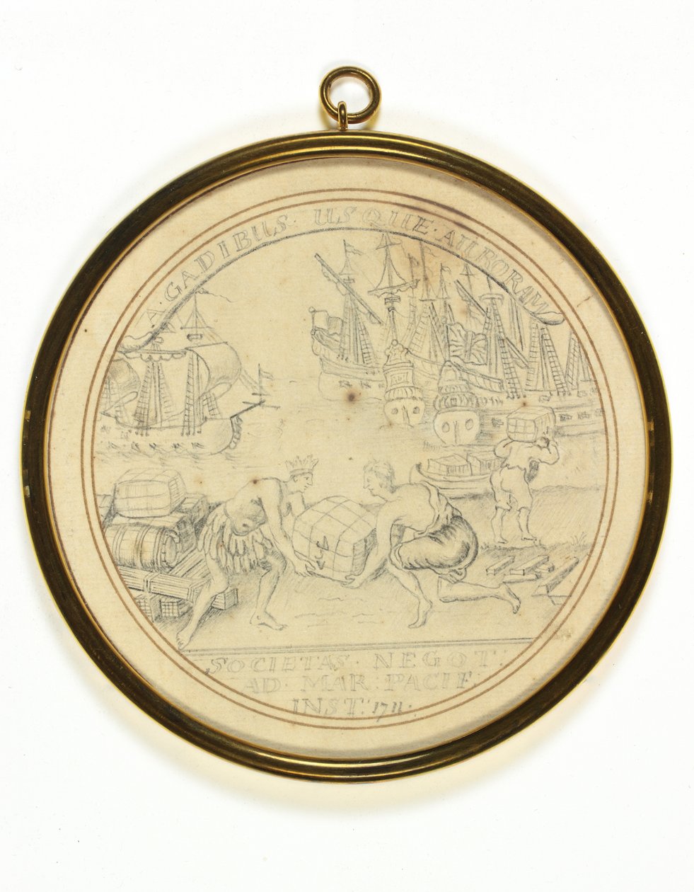 Entwurf für eine Medaille zur Erinnerung an die Gründung der South Sea Company von John Croker