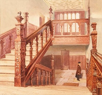 Charterhouse: die große Treppe, Mai 1885 von John Crowther