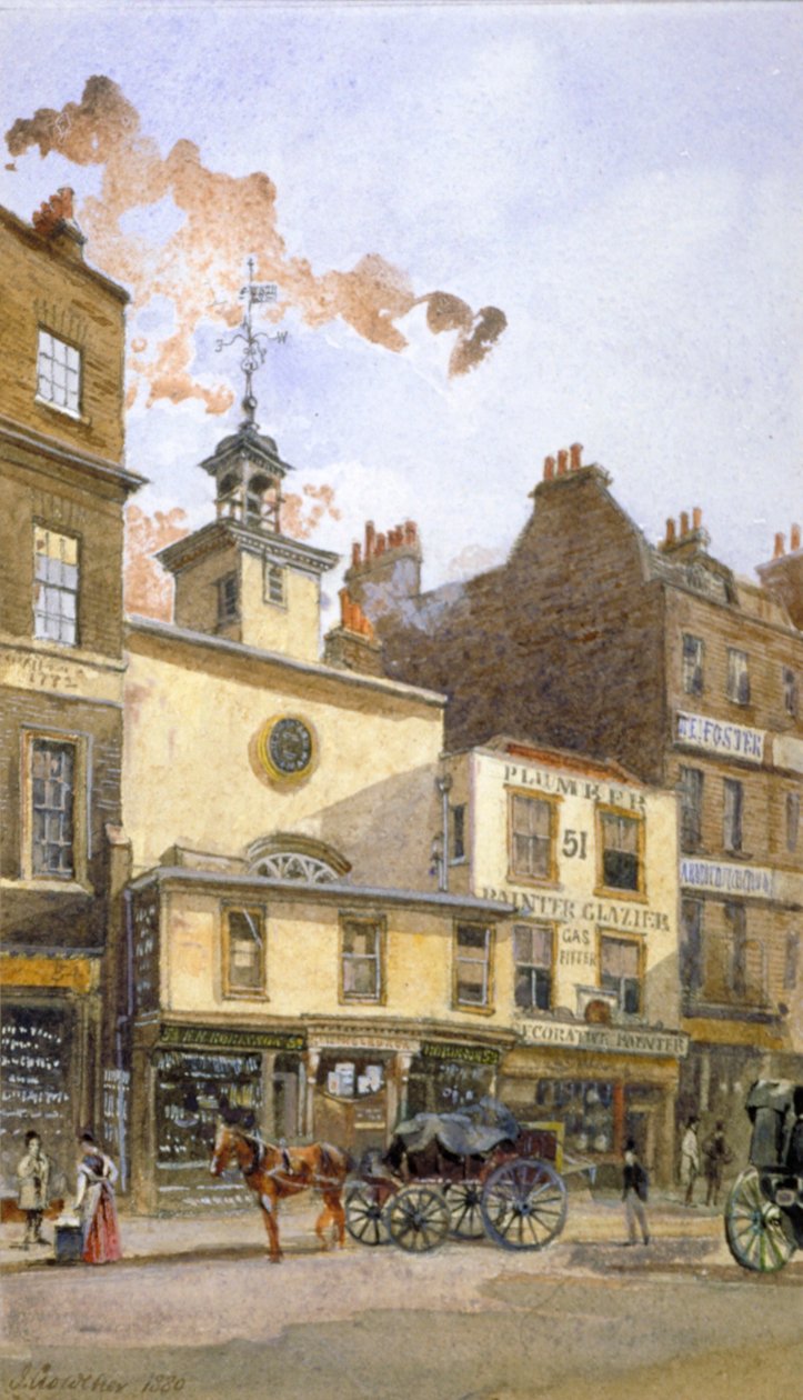Kirche St. Ethelburga-the-Virgin innerhalb Bishopsgate, City of London, 1880 von John Crowther