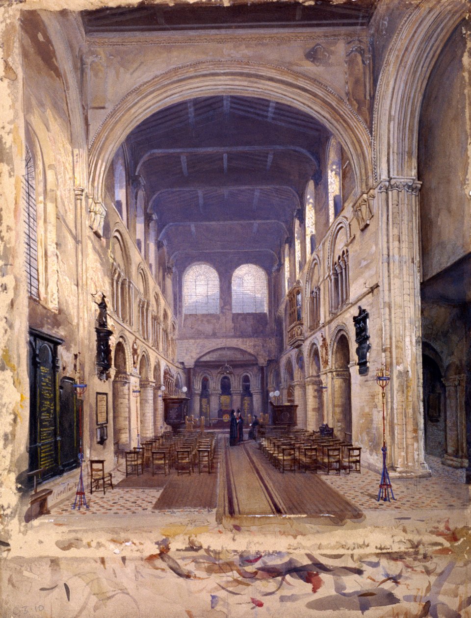 Innenansicht des St. Bartholomäus-Priorats, London von John Crowther