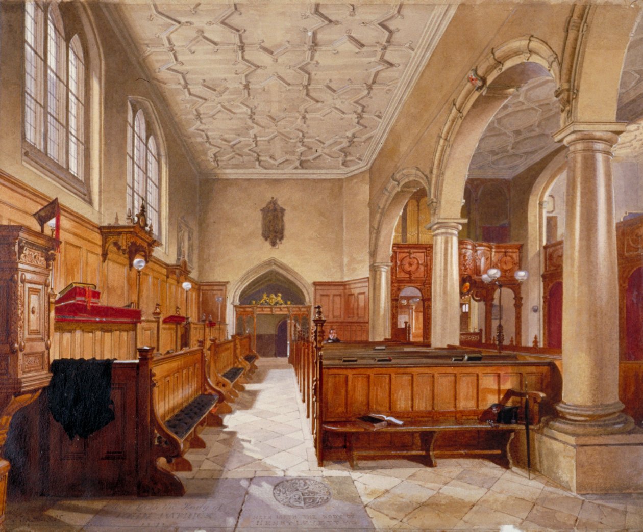 Innenraum der Kapelle in Charterhouse, London von John Crowther
