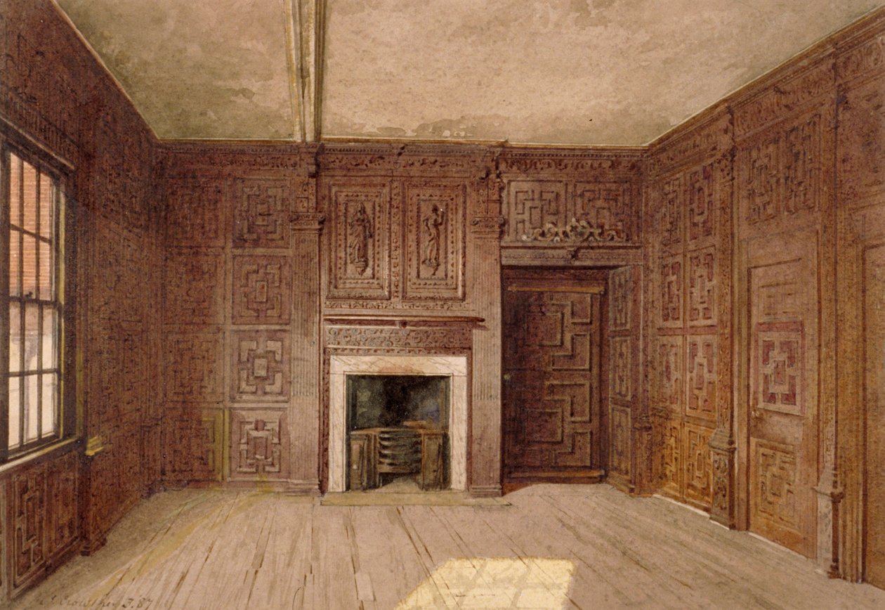 Innenansicht des Compton Oak Room, Canonbury House, Islington, London, 1887 von John Crowther