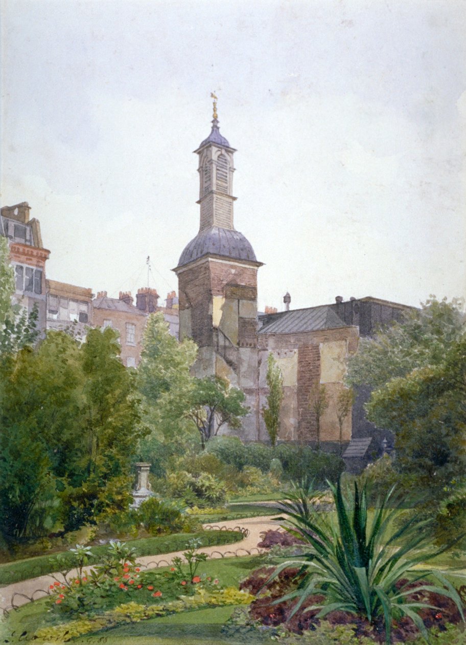 Der Turm der Kirche St. Botolph, Aldersgate, City of London, 1886 von John Crowther