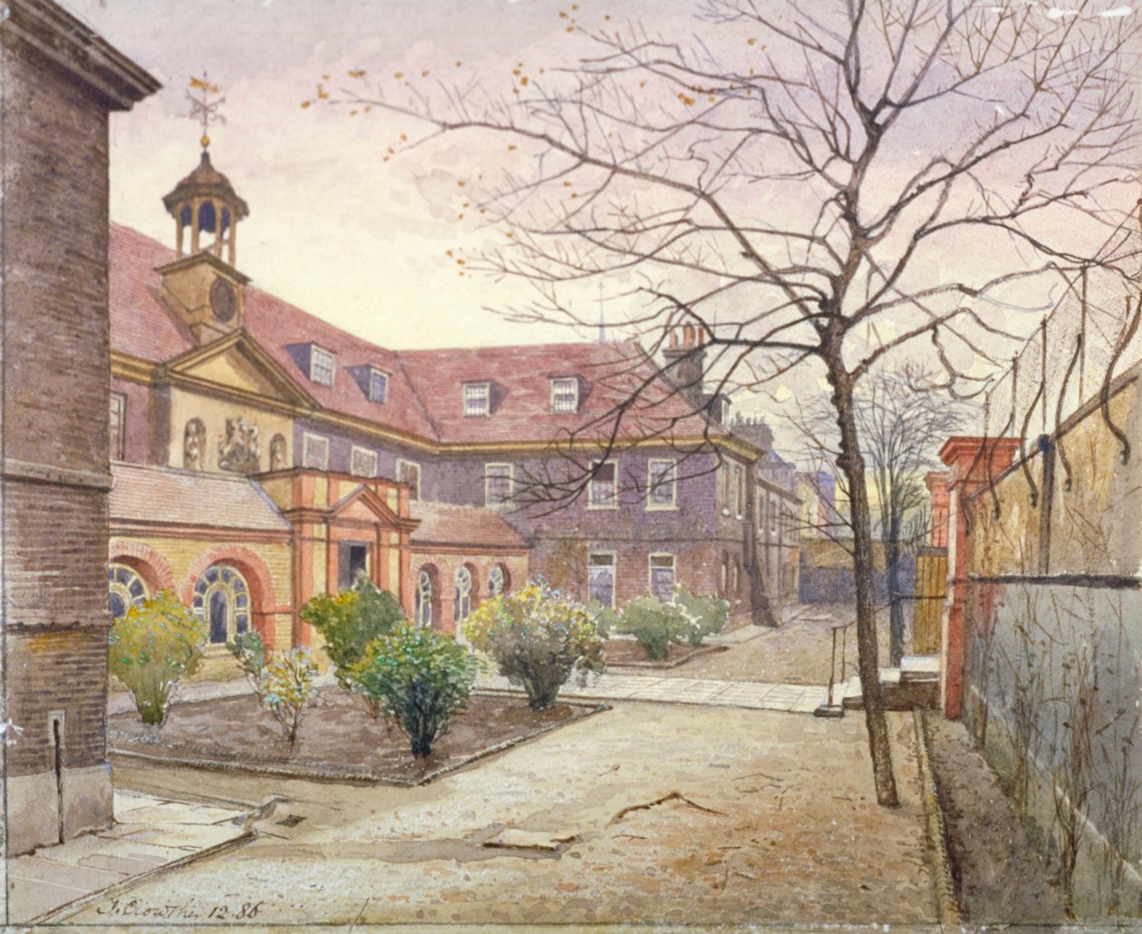 Ansicht des Grey Coat Hospital, Greycoat Place, Westminster, London von John Crowther