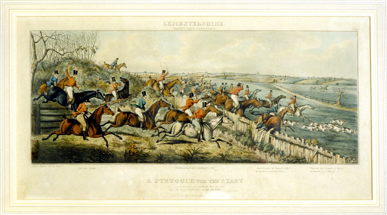 Ein Kampf um den Start, Die Leicestershires, graviert von Henry Alken (1785-1851) 1825 von John Dean (after) Paul