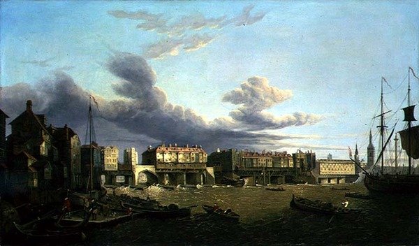 Ansicht der alten London Bridge wie sie 1747 war von John Dean Paul