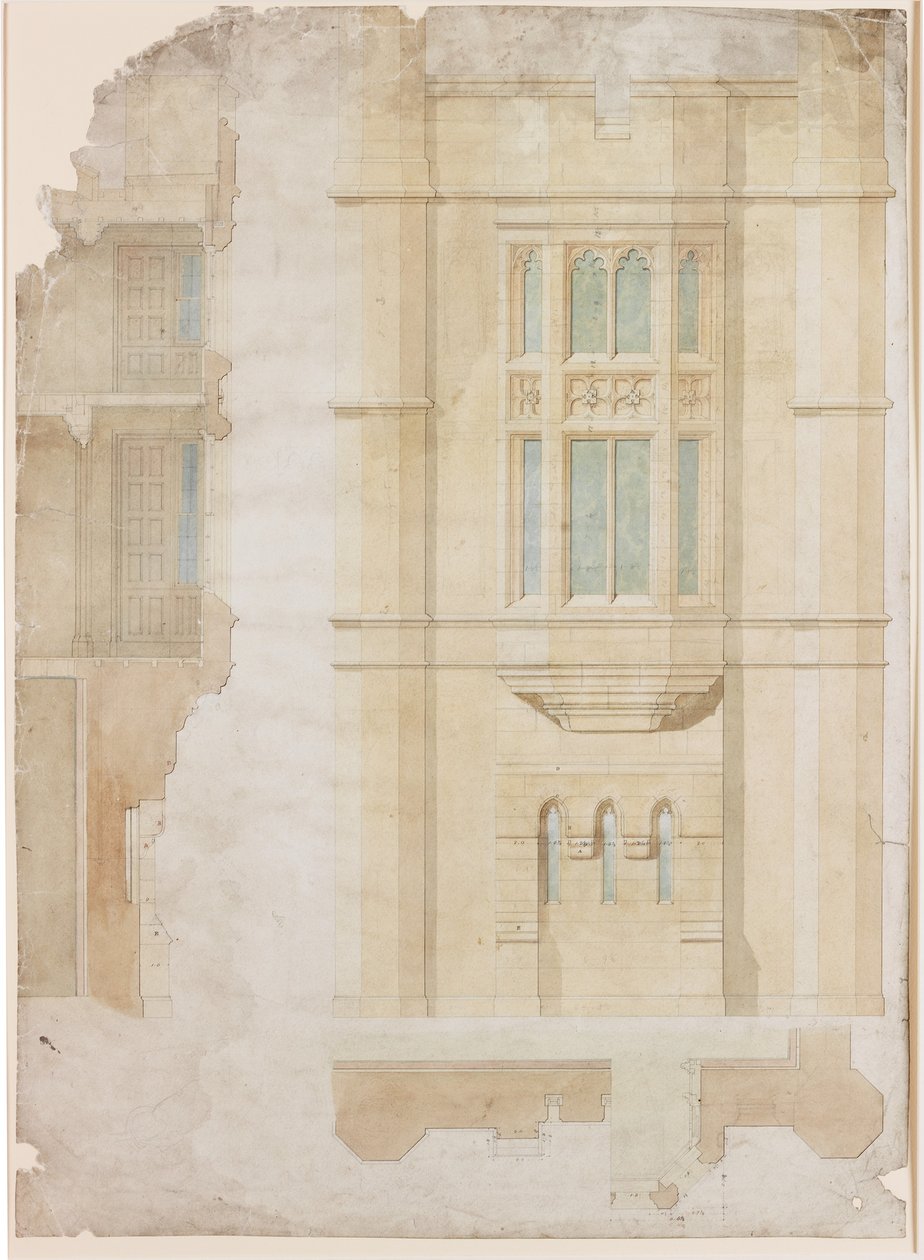 Entwurf für ein Oriel-Fenster, Holme Eden von John Dobson