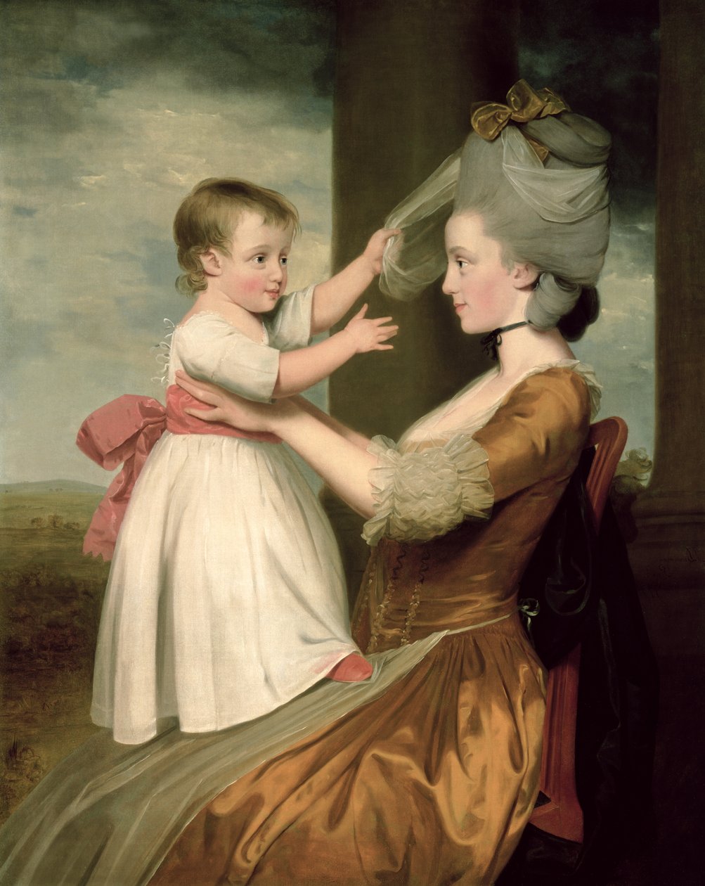 Porträt von Elizabeth Mortlock (geb. 1756) und ihrem Sohn John Mortlock der Jüngere, 1779 von John Downman
