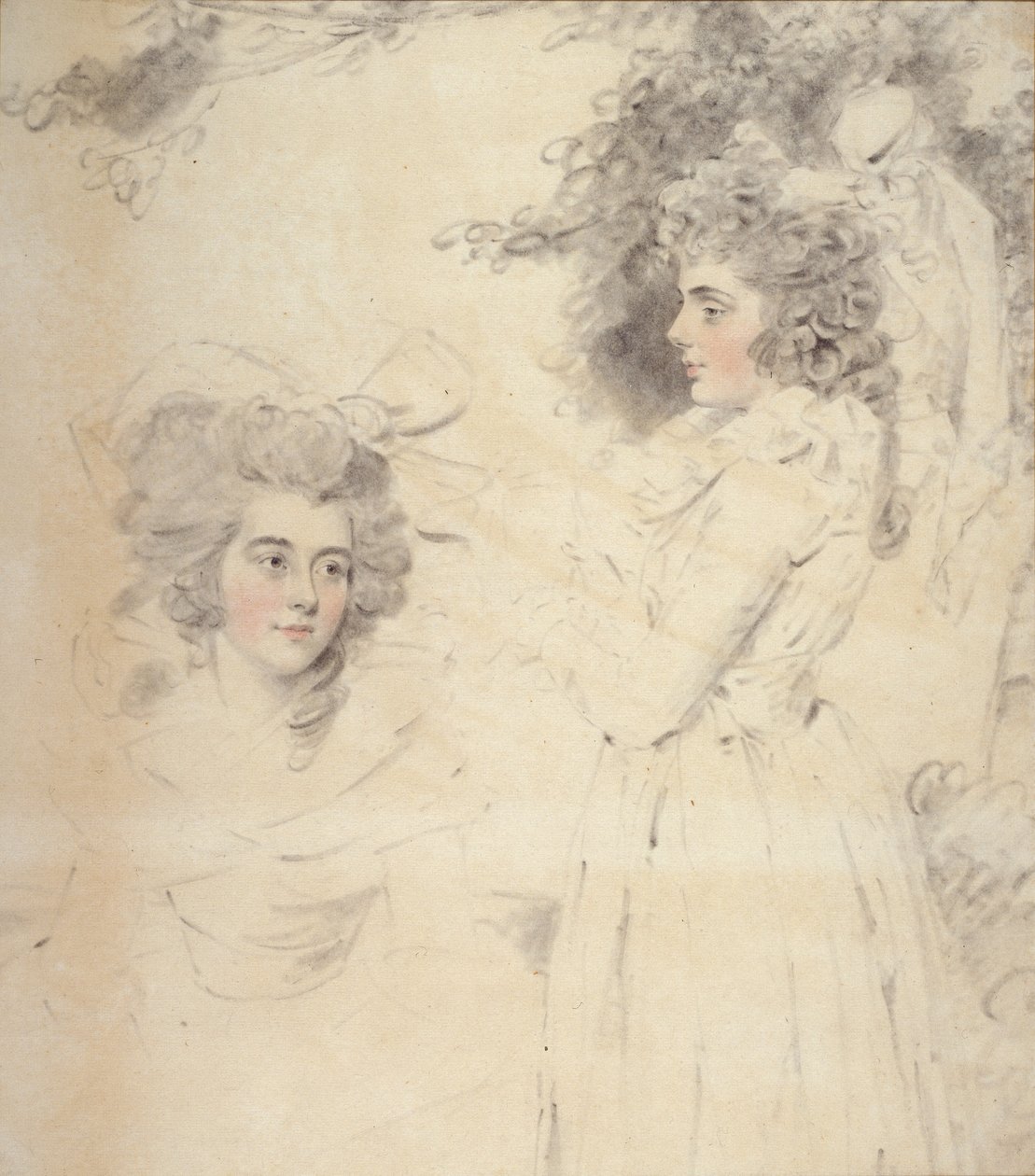 Porträt von Georgiana, Herzogin von Devonshire und Lady Elizabeth Foster von John Downman