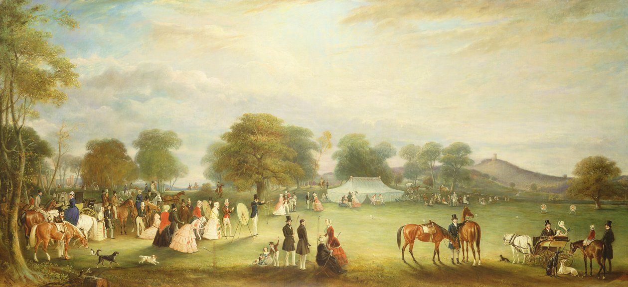 Bogenschießen in Bradgate Park, Leicestershire, 1850 von John E. Ferneley