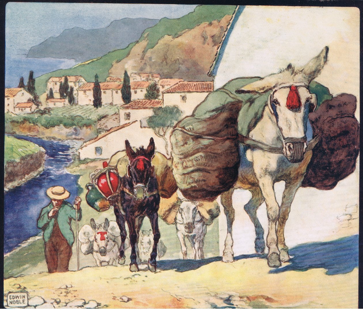 Maultiere auf einem spanischen Pass, Illustration aus 