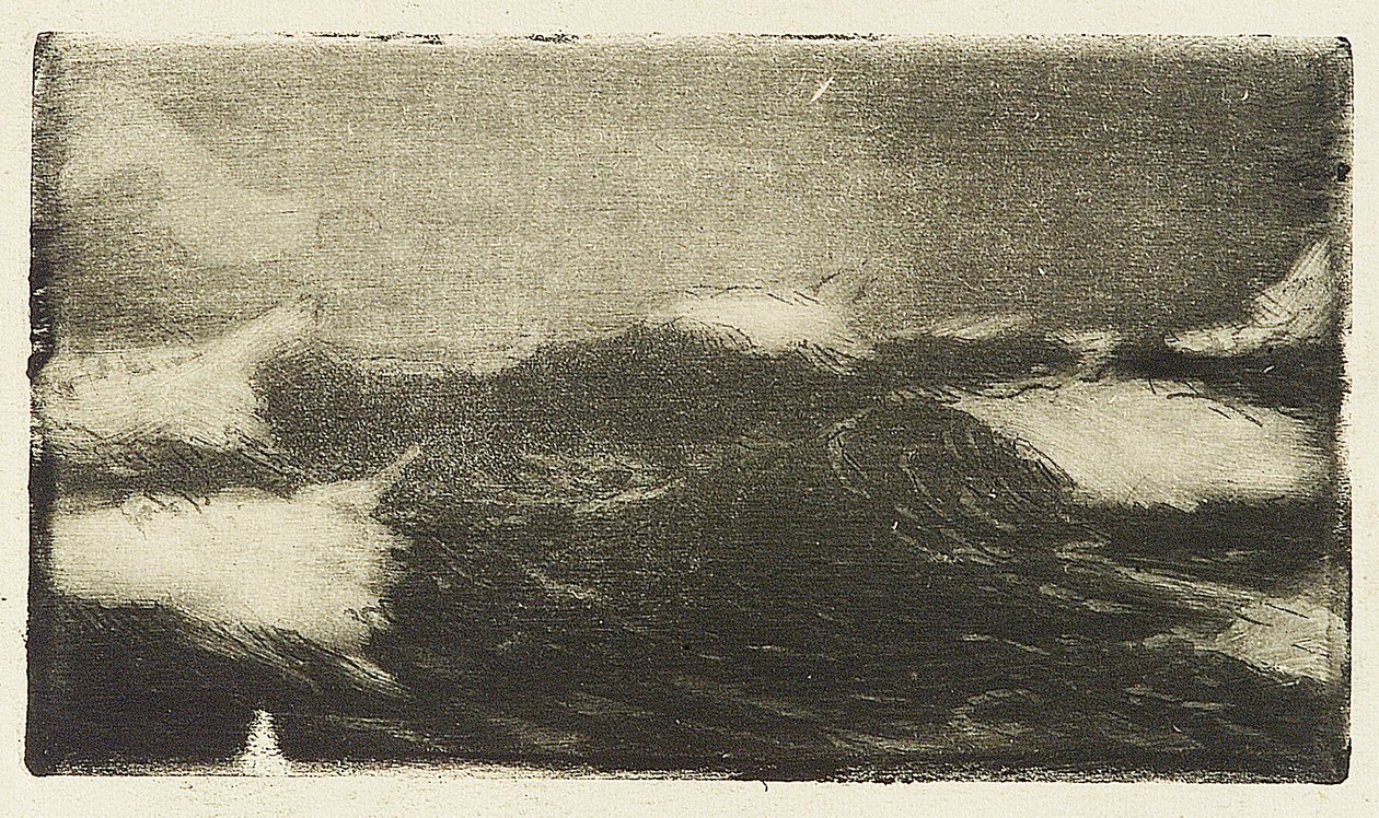 Meereslandschaft - grau-schwarze Wellen 1, 20. Jahrhundert von John Everett