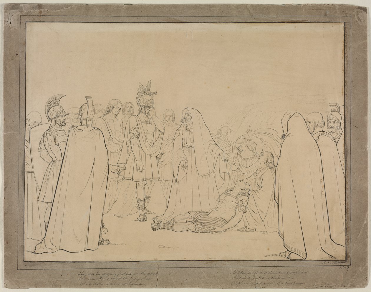 Aeneas zeigt den Körper von Pallas aus Vergils Aeneis, 1843 von John Everett Millais