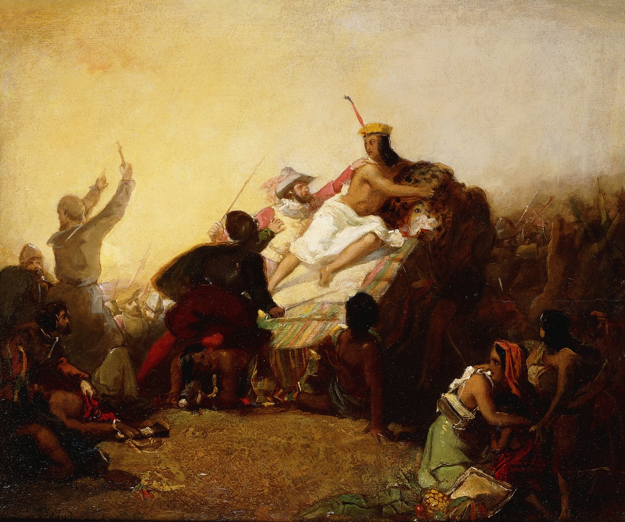 Pizarro ergreift den Inka von Peru, 1846 von John Everett Millais