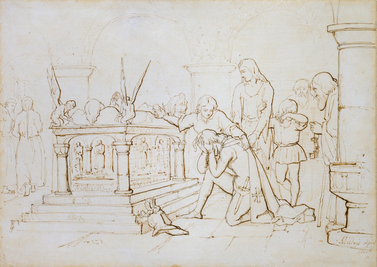 Die Rückkehr des Kreuzfahrers, 1840 von John Everett Millais