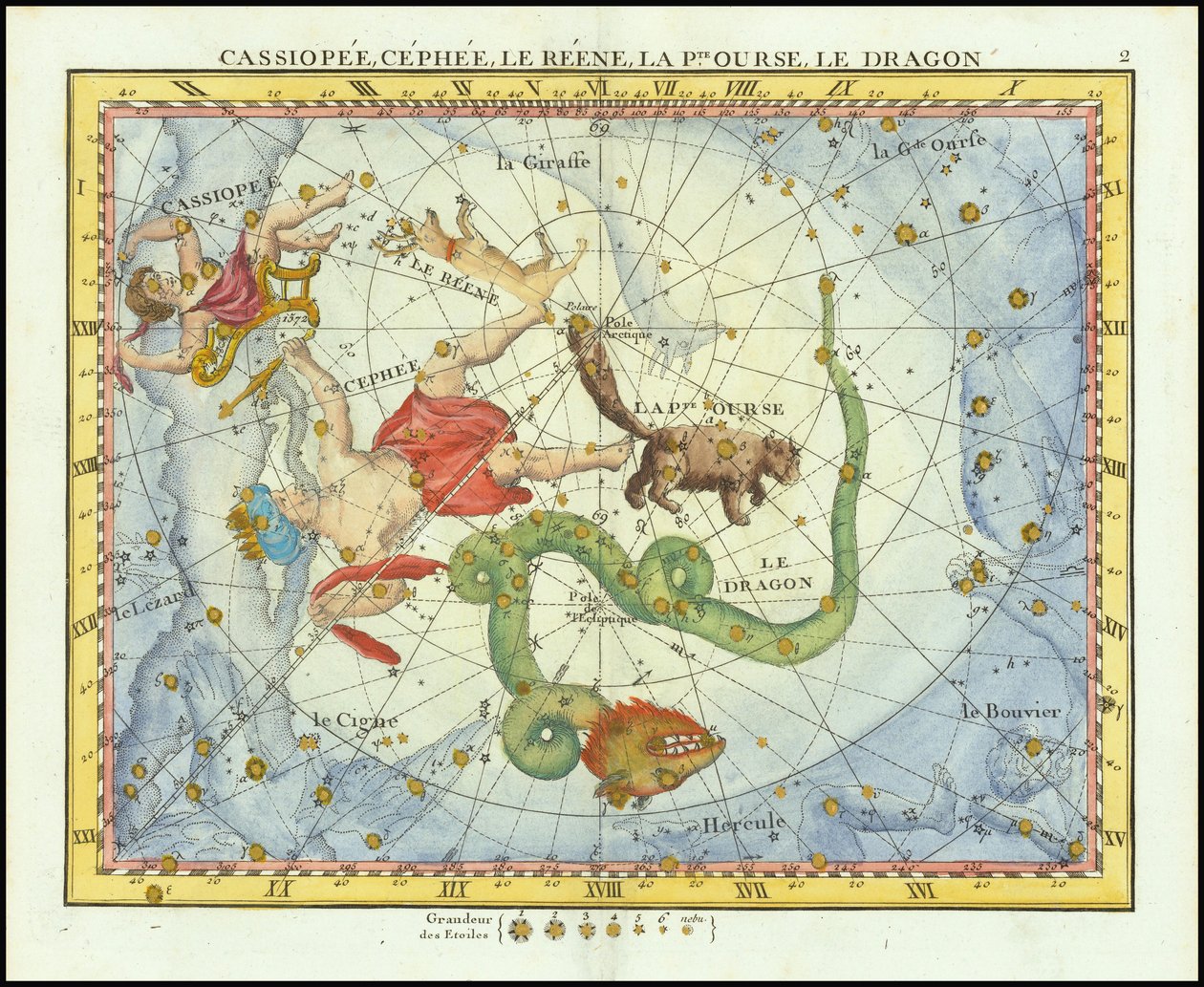 Cassiopeia, Cepheus, Kleiner Bär & Drache von John Flamsteed