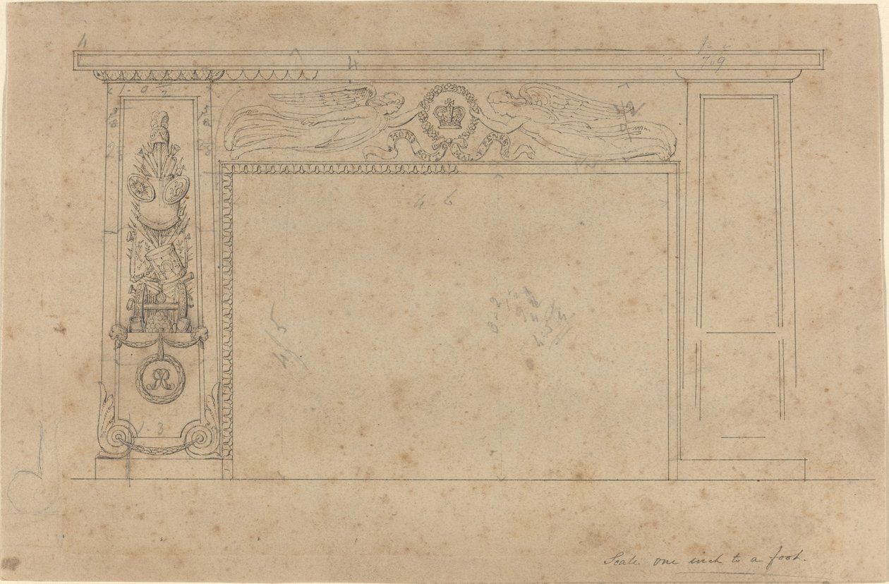Entwurf für das Kaminstück im Thronsaal, Buckingham Palace von John Flaxman