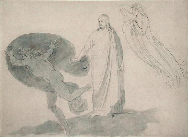 Weiche von mir, Satan, ca. 1783-87 von John Flaxman