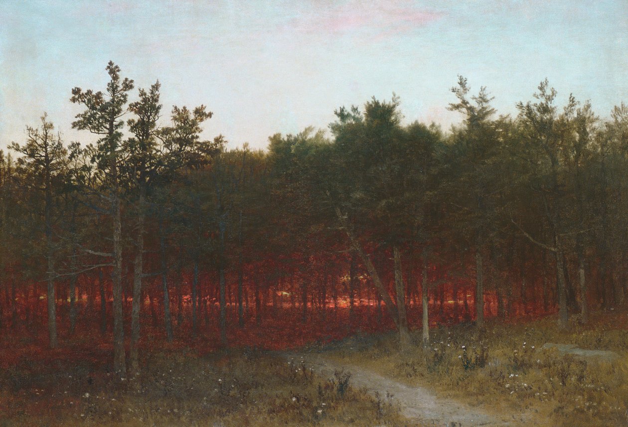 Dämmerung in den Zedern von Darien, Connecticut, 1872 von John Frederick Kensett