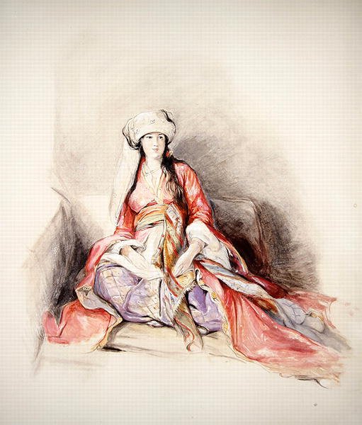 Eine levantinische Dame in türkischer Kleidung, Konstantinopel von John Frederick Lewis