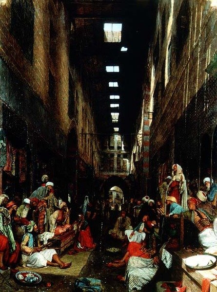 Der Bezestein-Basar von El Khan Khallil, Kairo von John Frederick Lewis