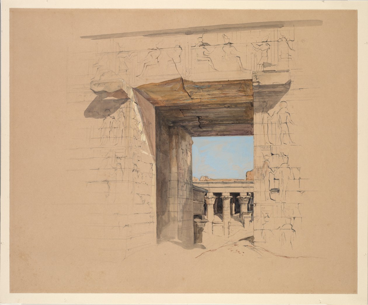 Der Tempel von Edfu: Die Tür des Pylons, 1850 von John Frederick Lewis