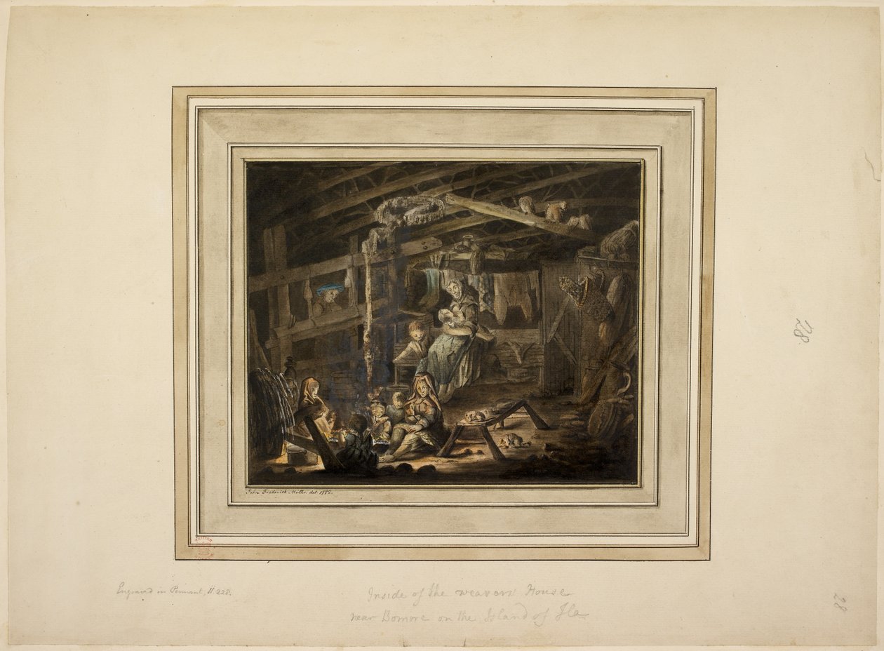 Im Inneren des Weberhauses in der Nähe von Bomore auf der Insel Ilay von John Frederick Miller