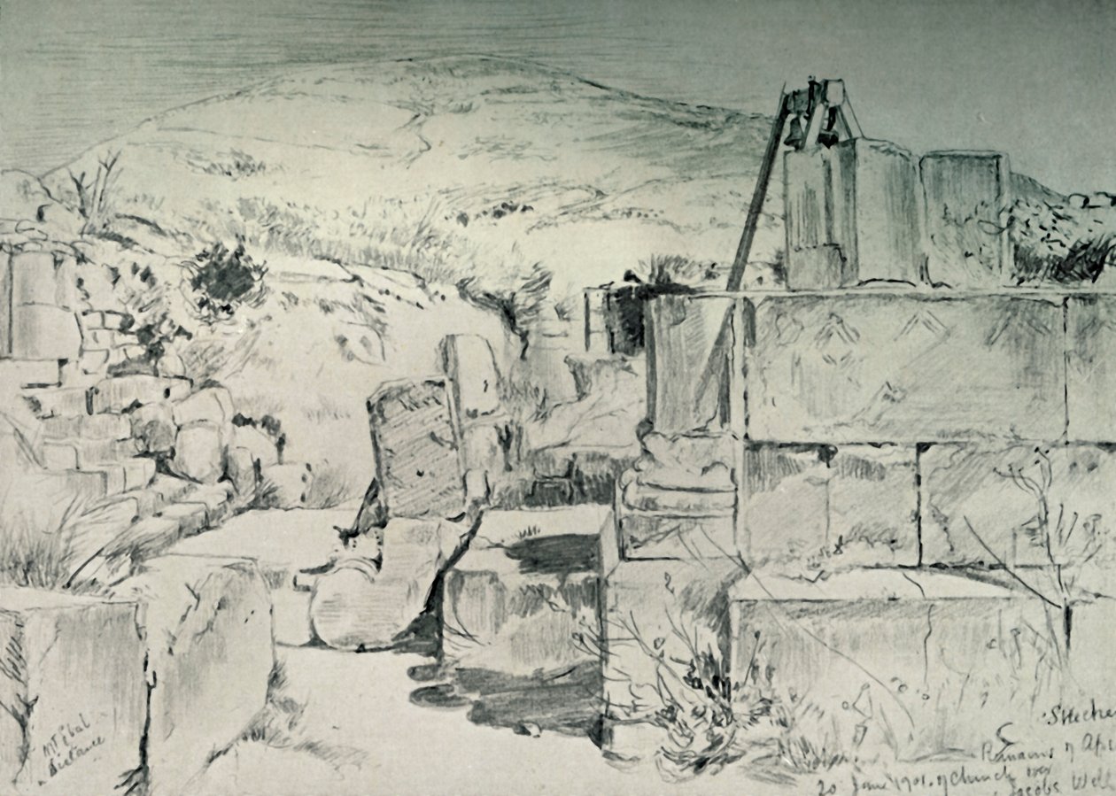 Apsis der Kirche des vierten Jahrhunderts über Jakobsbrunnen in Schechem Nablus, 1902 von John Fulleylove