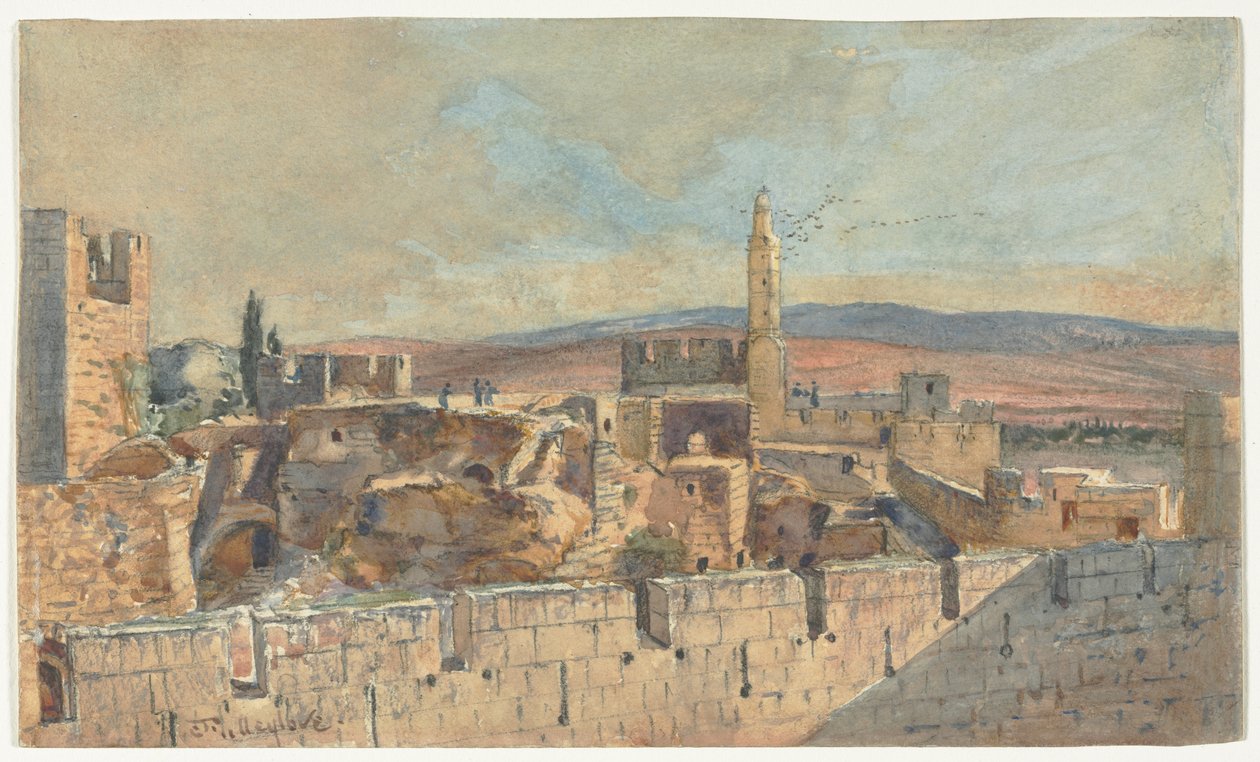 Ansicht der Altstadt von Jerusalem, 2. Hälfte des 19. Jahrhunderts von John Fullylove
