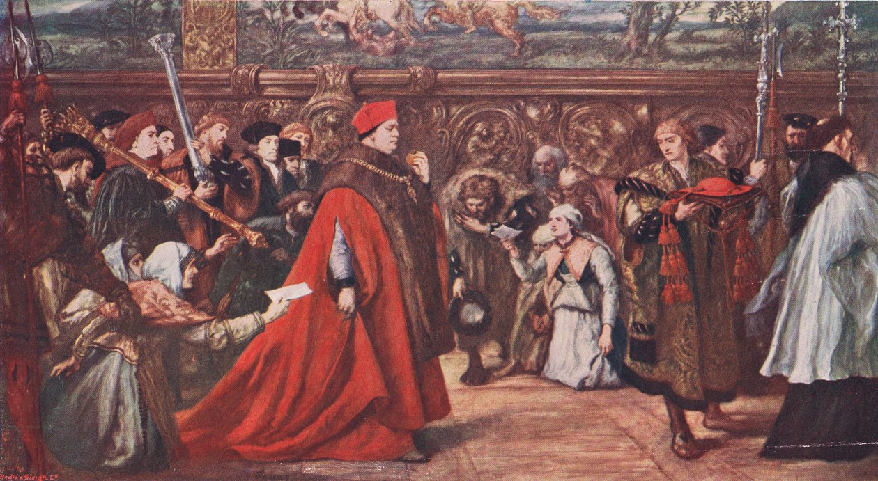 Kardinal Wolsey geht in Prozession zur Westminster Hall 1515 von John Gilbert