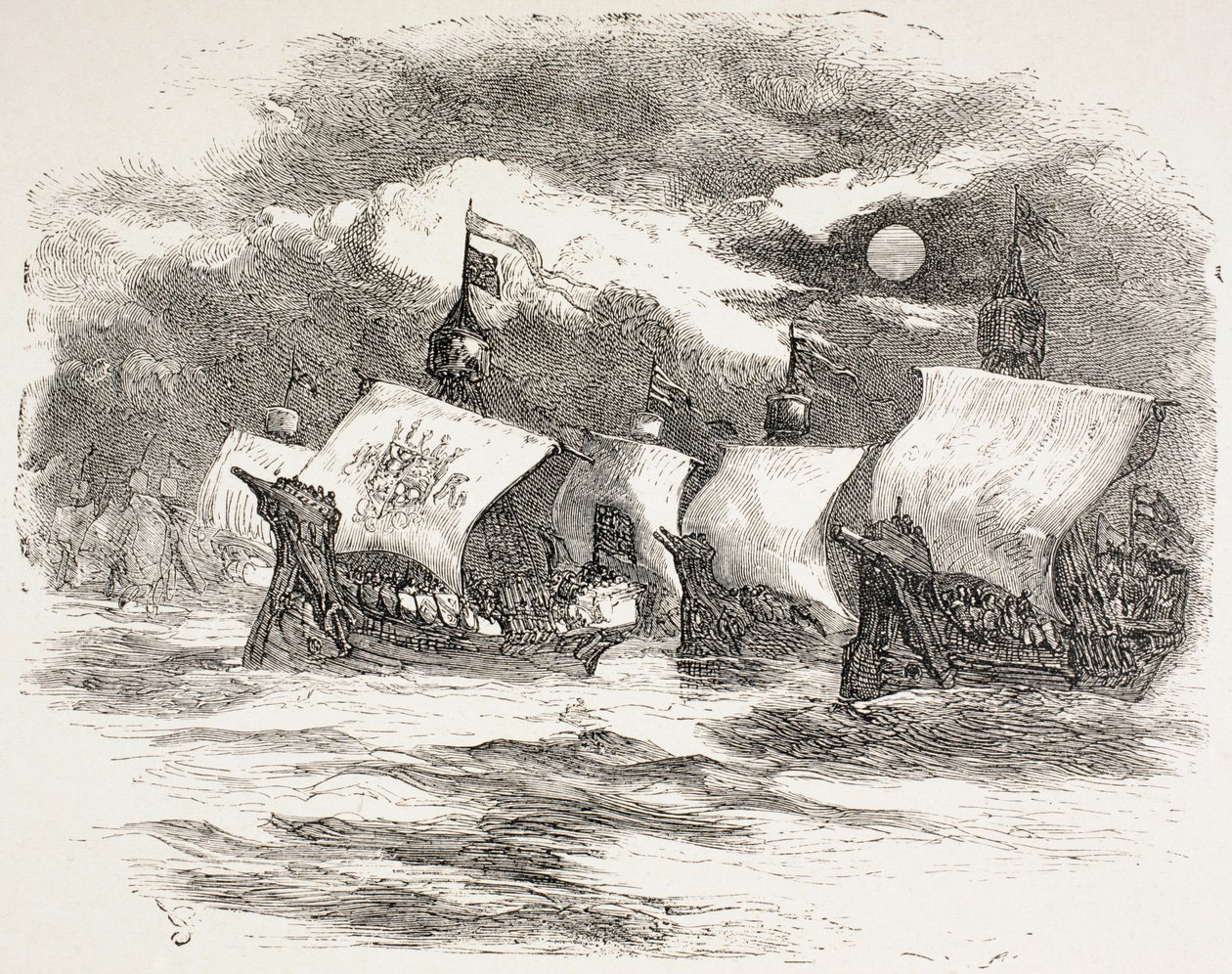 König Heinrichs Flotte segelt nach Frankreich, 1890 von John Gilbert