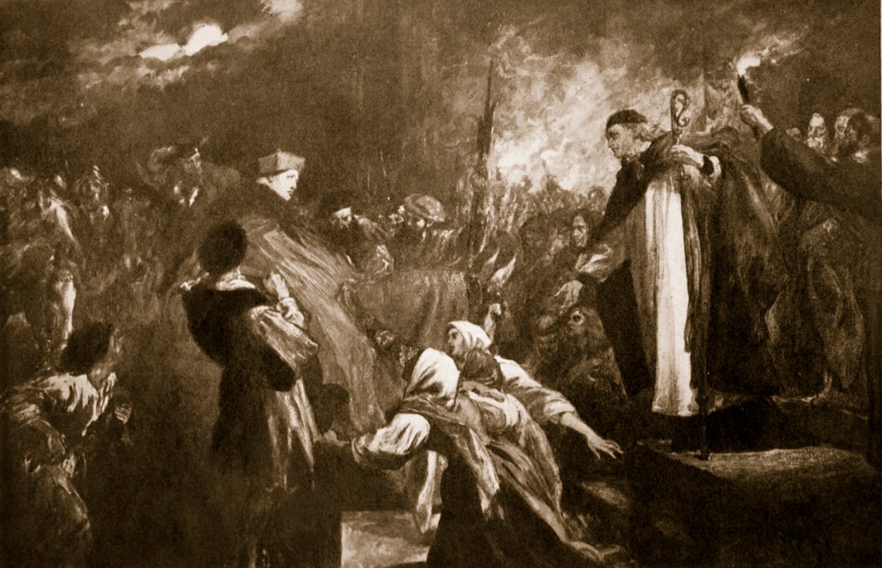 Die Ankunft von Kardinal Wolsey in der Abtei von Leicester, 1530, Illustration aus Hutchinsons 